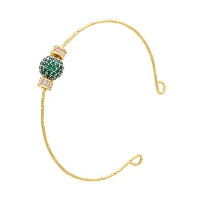 China Adjustable 18k Gold Bangle Kids Round Ball Zircon Rhinestone Bangle Bracelet for sale