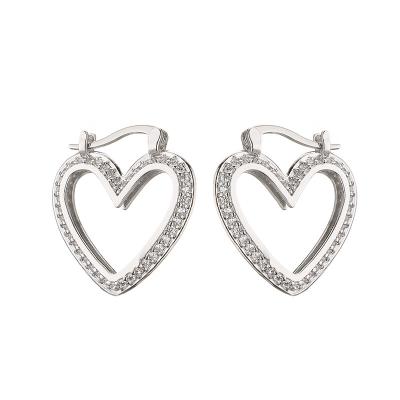 China Micro Pave Sterling Silver Hoop Earring for sale