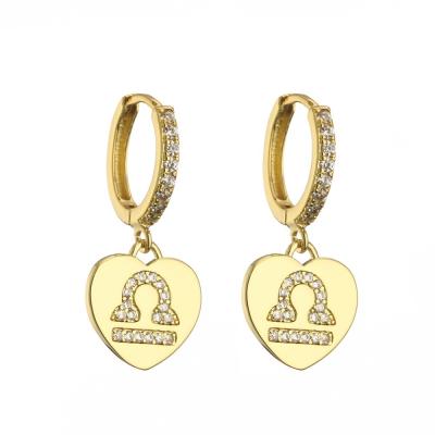 China Custom Rhinestone Hoop Earrings Gold Plated Stud Pendant Earrings for sale