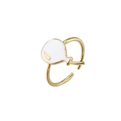 China Balloon Dripping Oil Rings Adjustable 14k Gold Enamel Ring ODM for sale