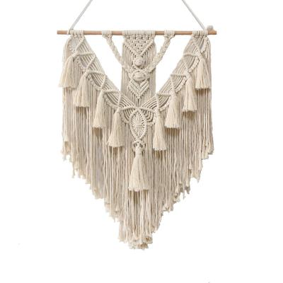 China New Cotton Contemporary Bohemian Rope Woven Tapestry Macrame Wall Hanging Lace Tapestry Decoration for sale