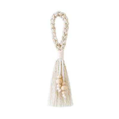 China Viable Creative Rope Ring Wedding Hand Made Woven Towel Macrame Towel Tassels Beads Beads Towel Ring for sale