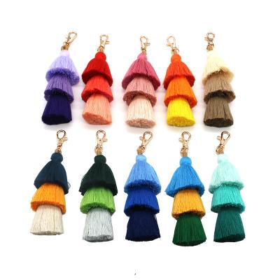 China Fashionable Popular Macrame Long Tassel Color Clothing Bag Mobile Phone Pendant Key Chain Tassel for sale