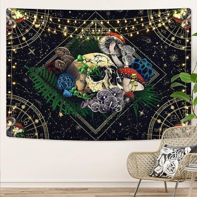 China New Hot Selling Minimalist Amazon Tapestry Color Mushroom Black Constellation Wall Hanging Psychedelic Tarot Room Hanging Cloth for sale