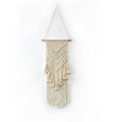 China Cotton Contemporary Tassel Macrame Wall Hanging Tapestry Handmade Woven Home Living Room Decoration for sale