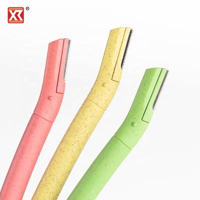 China Personal Beauty Wheat Straw Eyebrow Blade Women Eyebrow Rimmer Eco-friendly Material Eyebrow Shaver for sale