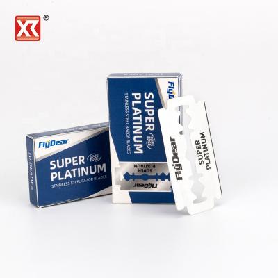 China Security & Super Platinum Coated Safety Shaving Custom Logo Platinum Coated Double Edge Disposable Razor Blades for sale