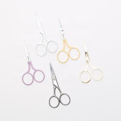 China Right Handed Safety Scissors Stainless Steel Makeup Tools Eyebrow Trimmer Scissors For Women Eyebrow Training for sale