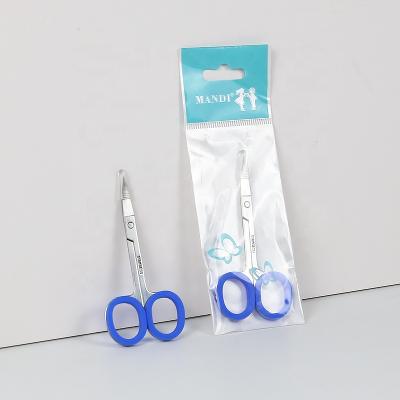 China New Design Colored Handle Stainless Steel Cosmetics Right Handed Mini Private Label Scissors Eyebrow Scissors Set For Women for sale