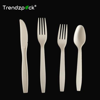 China CPLA Disposable Biodegradable Compostable Cutlery Set With Knife Fork Spoon for sale