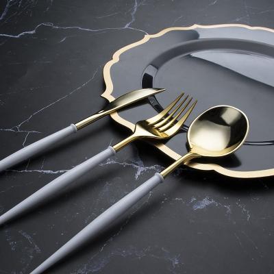 China New Design Disposable Plastic Soup Spoon Fork Portugal Cutlery Set for sale