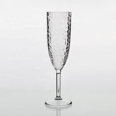 China Premium Single Wall Clear Cup Champagne Wine Glasses Luxury Crystal Plastic for sale