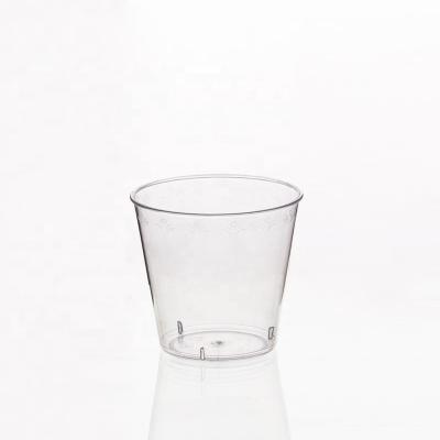 China One Time Clear Gold Clear Custom Plastic Wine Glass Shot Cup For Party for sale