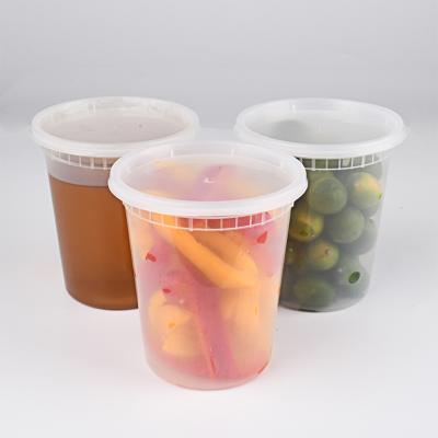 China 24oz Viable Frozen Plastic Food Container Box Packaging for sale