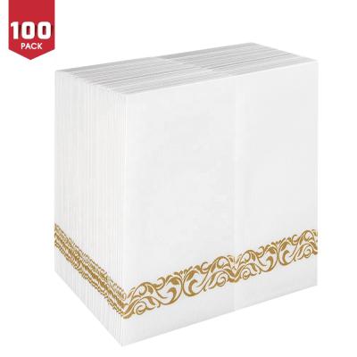 China Guest Disposable Linen Napkin Feel Dinner Disposable Paper Napkin For Wedding And Party for sale