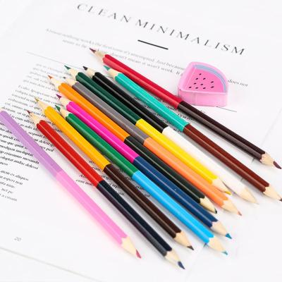 China Eco-Friendly Promotional Pencil Factory Customized OEM High Quality Double Tips Double Colors Wooden Hexagonal Pencils 24 Colors Color Lead Available In Bulk for sale