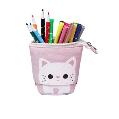 China New Canvas Cute Pencil Pattern Stationery Storage Pen Bag Custom Cheap Durable Retractable Wholesale Promotional Eco-friendly Pencil Bag For School Students for sale