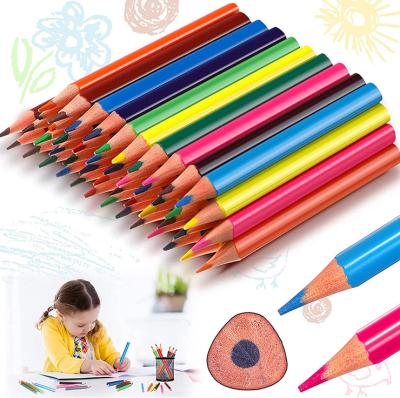 China Eco-Friendly Promotional Pencil Custom Made Wooden Triangle Colored Multiple Colors Set Pencils In Case For Kids for sale