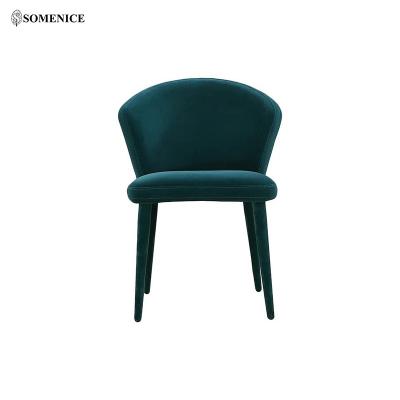 China Modern Popular Somenice Gray Fabric Metal Leg Dining Chair for Restaurant Hotel Apartment Home Furniture for sale