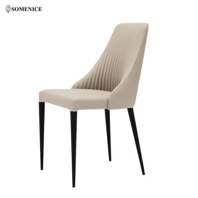 China Somenice Modern Nordic Vintage Style Chair Restaurant Metal Leg Dining Armchair Bargain Dining Room Accent Chairs Furniture for sale