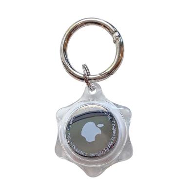 China Anti-drop Flower Transparent Clear Soft TPU Cover Device For Apple Airtag Dog Collar Silicon Key Chain Sleeve For Airtag Cases for sale