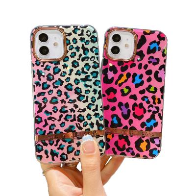 China Hot Selling Marble Plated Anti-fall Leopard Print Phone Case For iPhone 12 x 11 Luxury 11pro Cover For iPhone 11 for sale