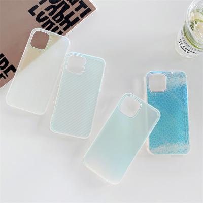 China Transparent Anti-fall TPU Gradient Color Laser Pattern Phone Case For Apple Phone 12/11/8/7/6/X Fashion Cover For Iphone for sale