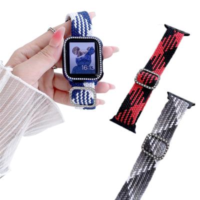 China Strap For Apple Watch Shape Nylon Buckle Diamond Watch Clasp Watch Band For Apple Watch 38/40/41mm 42/44/45mm 7/6/5/4/3/2/SE for sale