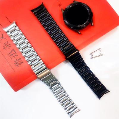 China Luxury Metal Three Beads Watch Band For Samsung Galaxy Watch 4 Stainless Steel Magnetic Strap For Samsung Watch 4 for sale