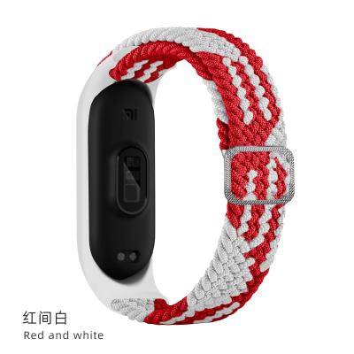 China Fabric Fashion Nylon Weaving Adjustable Elastic Watch Band For Xiaomi MI Band 6 5 for sale