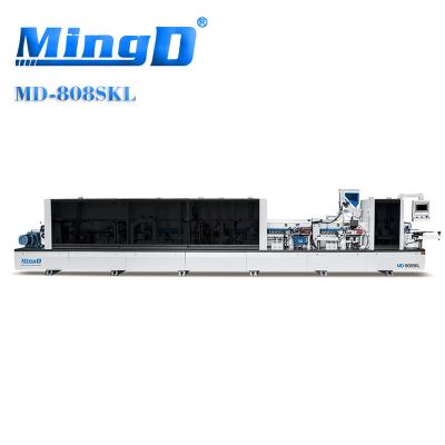 China Building Material Shops MINGD MD-808SKL Double Glue Pot Crawler Press Automatic High-speed Edge Banding Machine For Furniture Template Edge Bander for sale