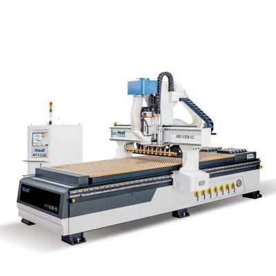 China Garment Shops MINGD ATC-1328-12 china cnc router machine automatic 3d wood carving engraving cnc router for kitchen cabinet door mdf panel for sale