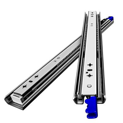 China AOLISHENG Contemporary Heavy Duty Drawer Slide With Lock 350mm Ball Bearing 3 Fold Full Extension Industrial Drawer Slides 120kg Load Capaci for sale