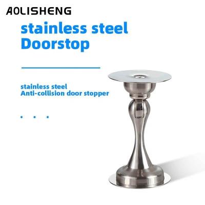 China AOLISHENG Modern Magnetic Floor Door Holder Stop Stainless Steel Magnet Door Blocker Stopper for sale