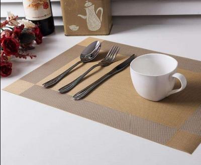 China Sustainable New Design Woven PVC and Polyester fabric table placemat for sale