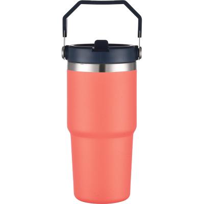 China PORTABLE Custom 20oz / 30oz Vacuum Insulated Stainless Steel Double Wall Coffee Tumbler With Handle Straw Lid for sale