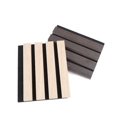 China Modern Easy Installation Acoustic Slat Wood Wall Panel PET Wood Acoustic Panels for sale