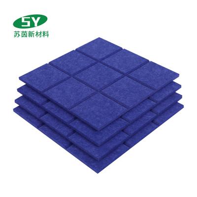 China Traditional Sound Absorbing Wall Sound Insulation Studio Recording Venue Meeting Office V-Groove Board Polyester Fiber Decorative Board for sale