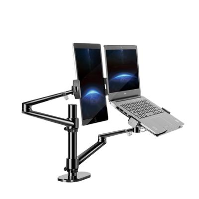 China Adjustable Multifunctional Modern Flexible Portable Folding Laptop Stand Tablet Holder (Other) Laptop Desk Aluminum Frame with Clamp Base for sale