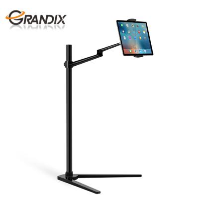 China Smartphones of All Sizes and 7' - 14' Tablets Muli-Function Adjustable Height Three Leg Floor Stand for 4-14 Inch Tablet Cell Phone Stand Holder for sale