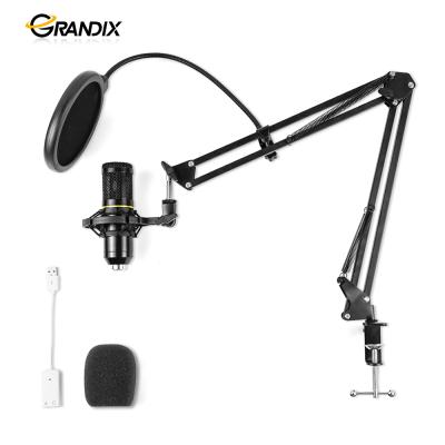 China Handheld Microphone Foldable Condenser Microphone with MIC Stand for PC Studio Recording Suitable Singing for sale