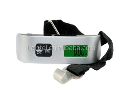 China Travel Weigh Portable Digital Luggage Scale With Strap / Hook And Temperature / Time Display 50kg*10g for sale