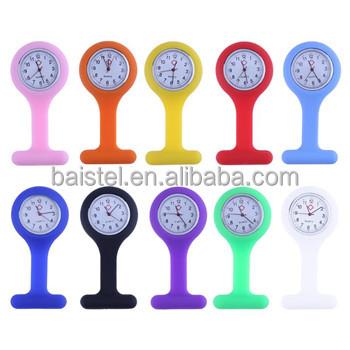 China Alarm Nurses Watches Nursing Tunic Portable Batteries Silicone Pins Watch Medical Nurse Watch Quartz With Clip for sale