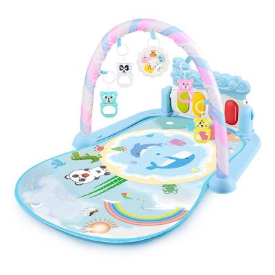 China Custom made baby playmat baby play mat gym activity piano fitness pisno electric stand musical mat wholesale with fitness frame for sale