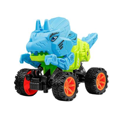 China Dinosaur Shape Kids Mini Portable Construction Friction Power Cartoon Model Pull Back New Racing Toy Set Simulation Dinosaur Car for sale