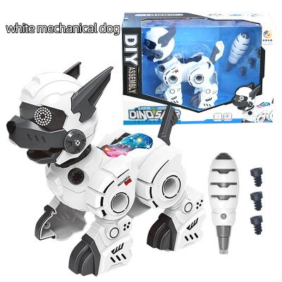 China Disassemble assemble children disassemble to assemble dog toys electric robot dog toys boys and girls a birthday gift for sale