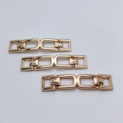 China Shoe Buckle DIY Girls Shoe Decoration Fashionable Metal Gold Plated Chain Bling Croc Clog Charms Shoe Buckles for sale