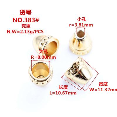 China Small Cube Jinhexin065 Metal Double Hole Rope End Stopper Spring Stopper Nickel Free Garment Accessories for sale