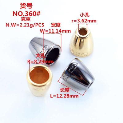 China Jinhexin061 Double Gold Plating Hole Plug Alloy Cord Rope End Plug Nickel Free for sale