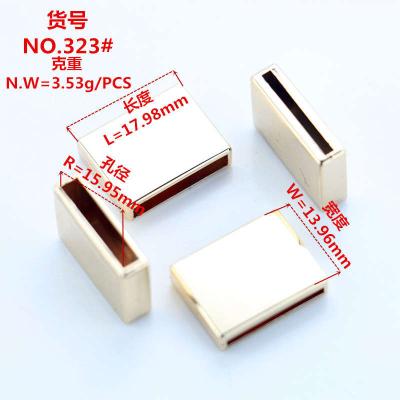 China Jinhexin055 Metal Spring Rectangle Clip Stopper Nickel Free Zinc Alloy Cap For Garment for sale